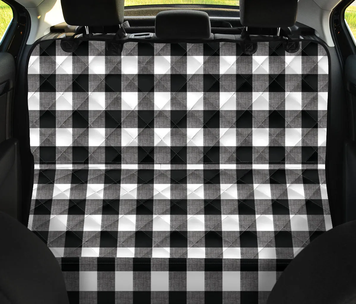 Buffalo Check Dog Hammock Back Seat Cover For Pets
