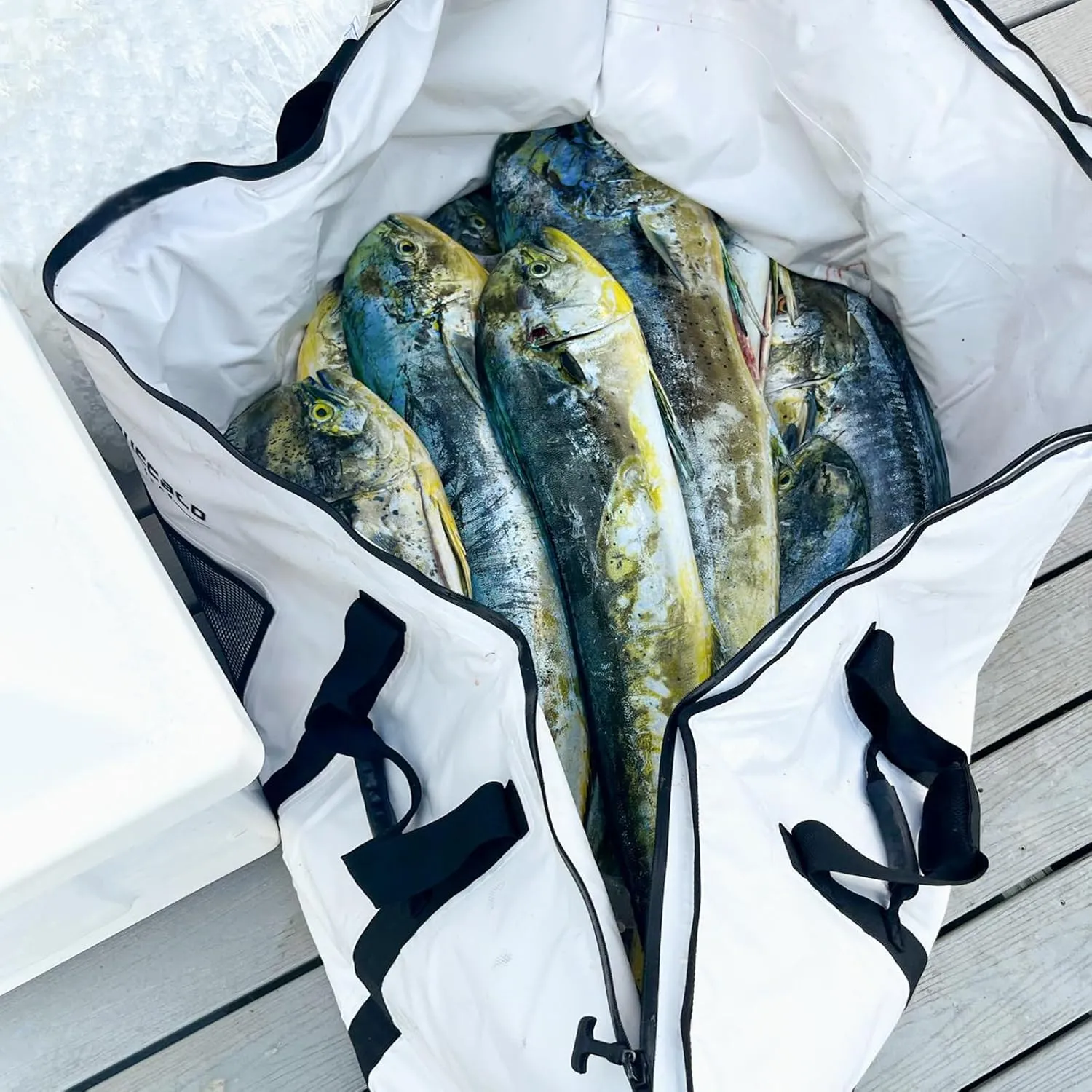 Buffalo Gear Insulated Fish Bag Cooler Flat Bottom,48x20x11in Waterproof Fish Kill Bag Keep Your Catch Cold and Fresh All Day