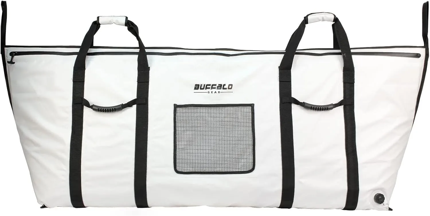 Buffalo Gear Insulated Large Fish Kill Bag, 72in & 90in, Portable Tuna Bag, Waterproof Fish Cooler, Keep Ice-Cold & Fresh over 48H