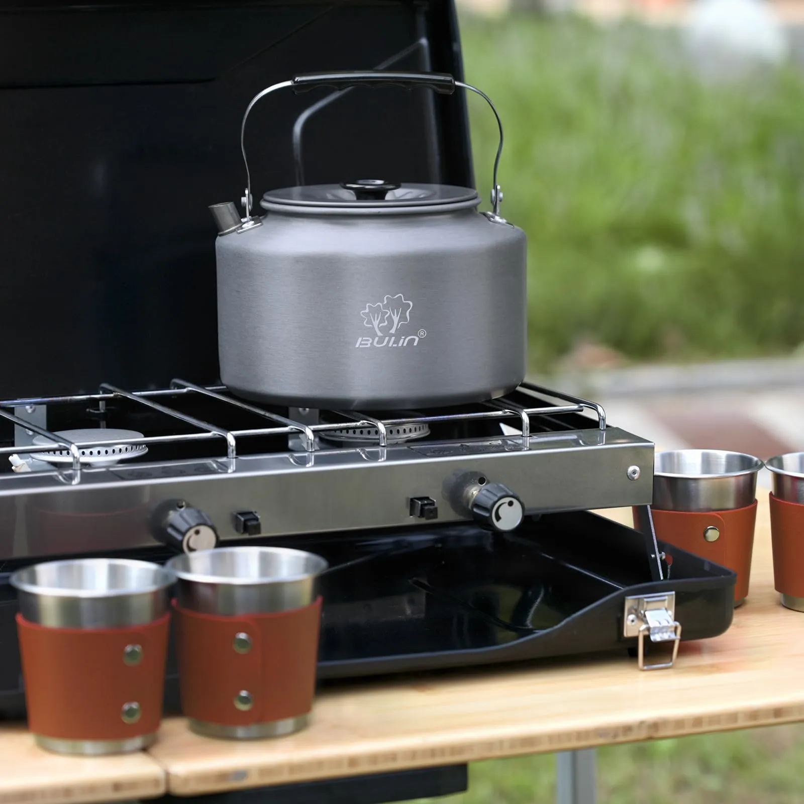 BULIN Camping Kettle Set with 4 Cups