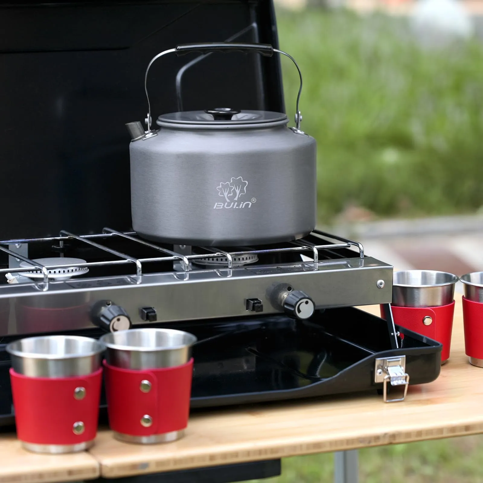 BULIN Kettle 2.2L Camping Kettle Set with 4 Cups