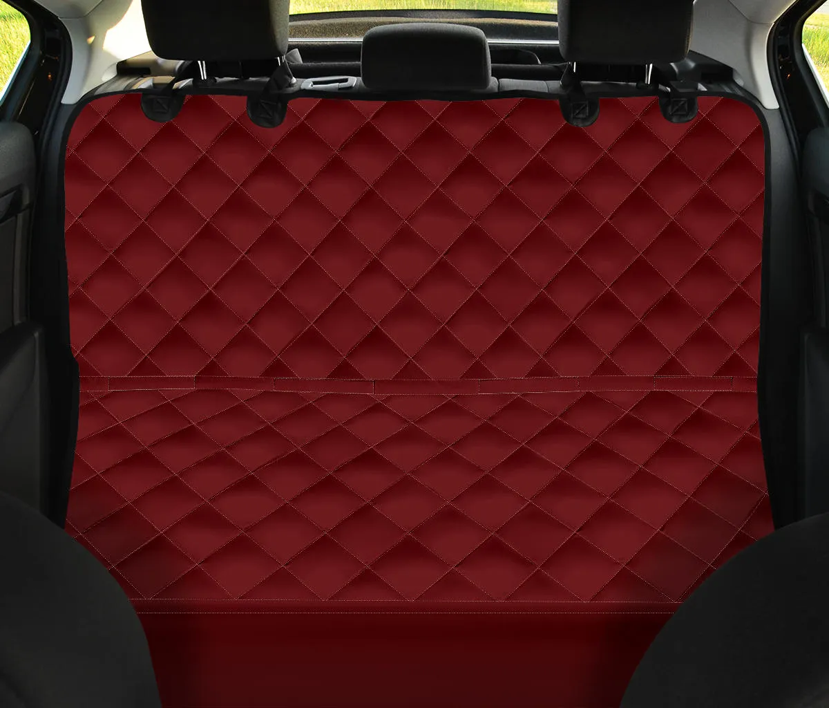 Burgundy Dog Hammock Back Seat Cover For Pets