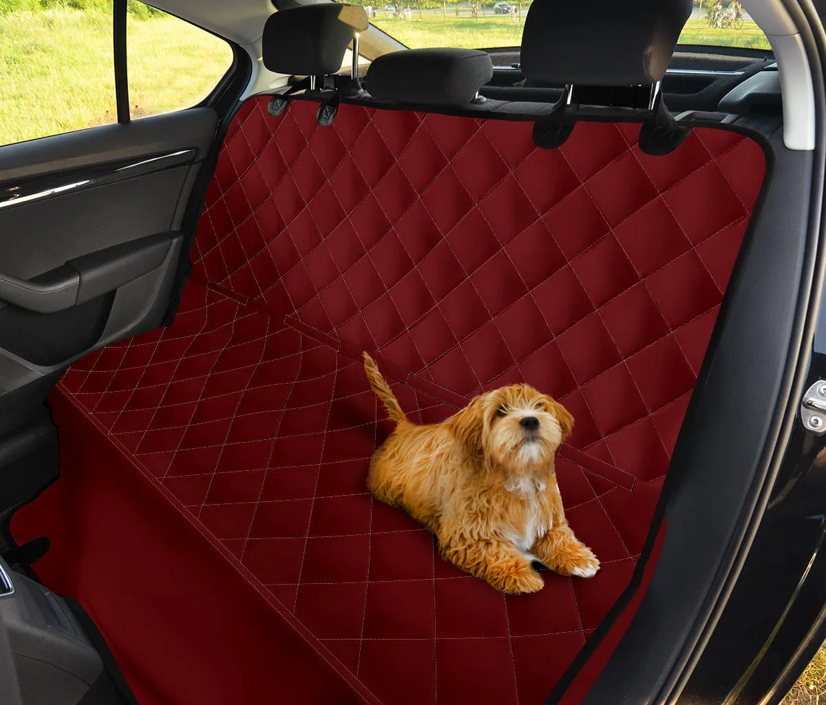 Burgundy Dog Hammock Back Seat Cover For Pets