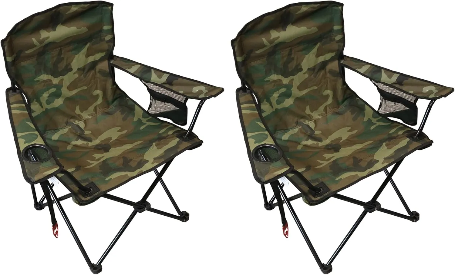 Camp Chair, Set of 2, Folding Outdoor Chair, Portable Outdoor Lawn Chair for Camping. Attached Bottle Opener, Collapsible Sport Chairs (Chair, Camouflage)