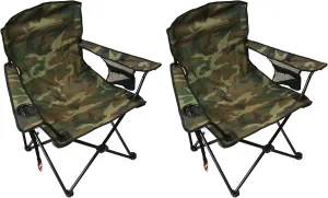 Camp Chair, Set of 2, Folding Outdoor Chair, Portable Outdoor Lawn Chair for Camping. Attached Bottle Opener, Collapsible Sport Chairs (Chair, Camouflage)