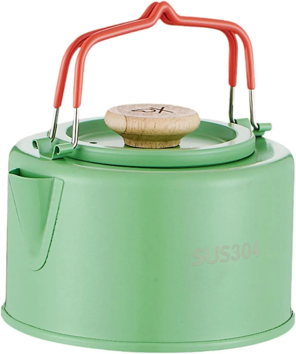 Camp Kettle Tea Kettle Cookware Portable Lightweight Coffee Pot Teapot Tea Pot for Campfire Hiking Picnic Backpacking Fishing, Green
