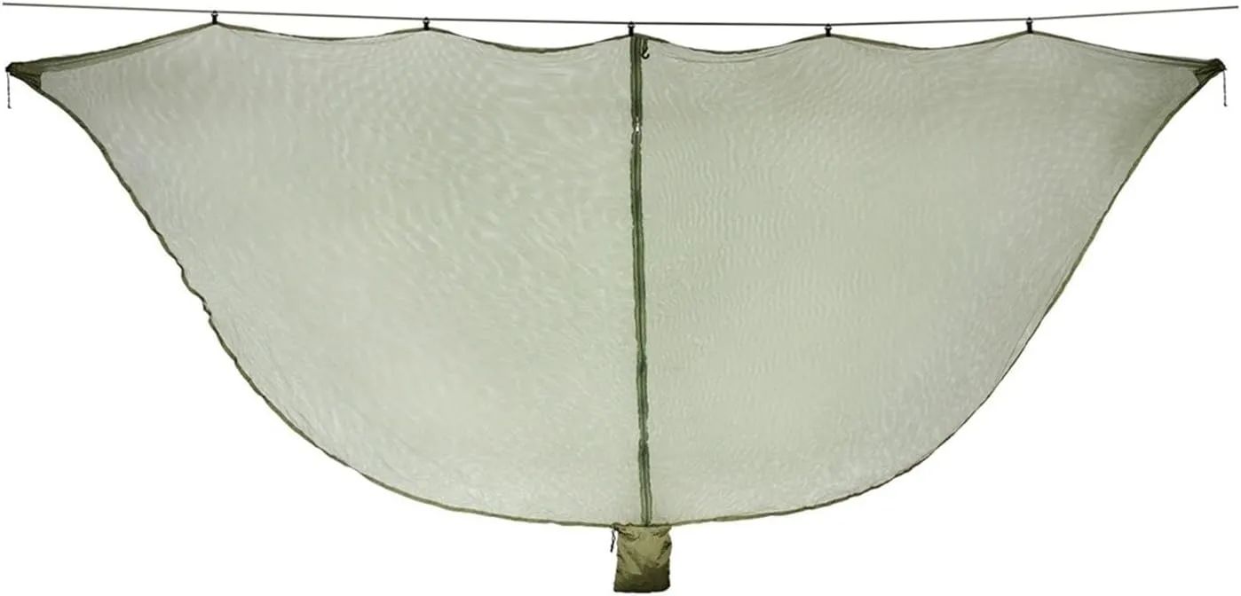 Camp Outdoor Easy Setup Travel Portable Hammock Mosquito Net Fabric Nylon Camping Double Person Foldable Separating Mosquito Bed Net Strong, Army Green