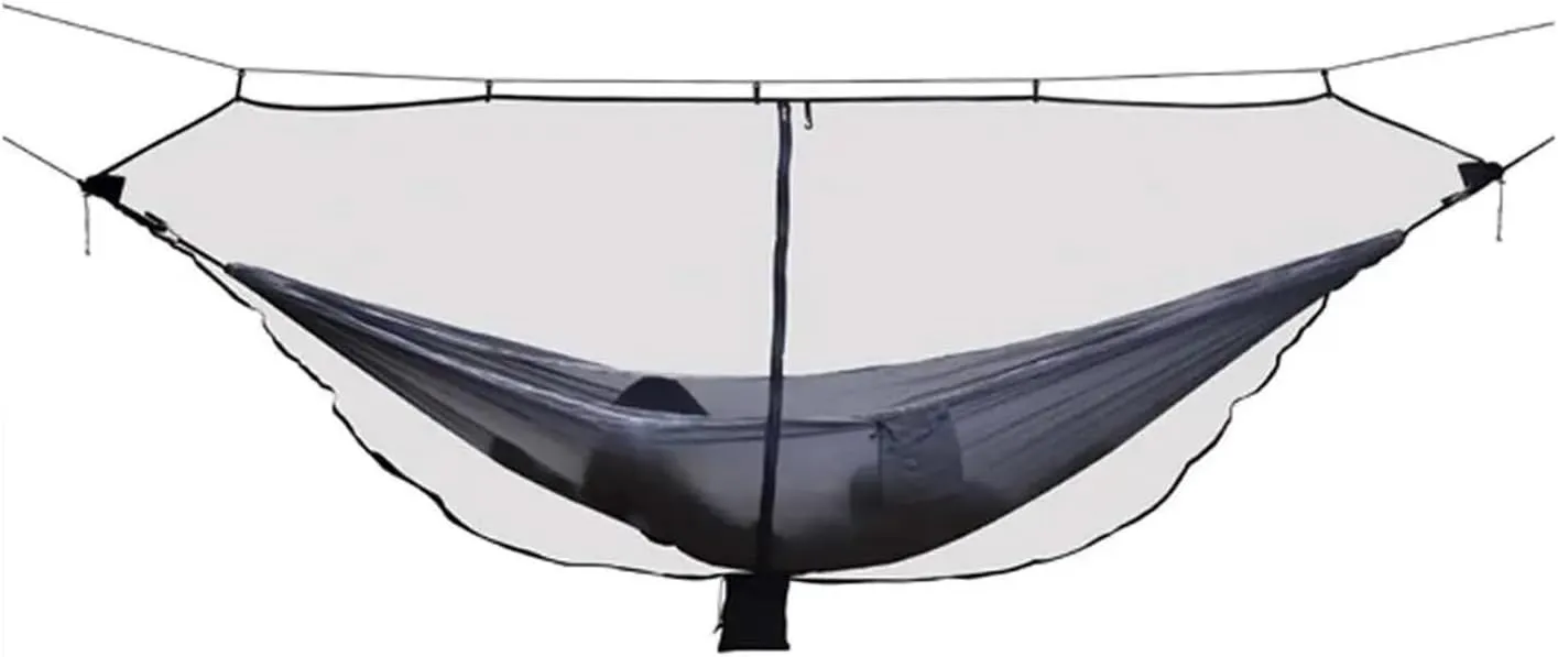 Camp Outdoor Easy Setup Travel Portable Hammock Mosquito Net Fabric Nylon Camping Double Person Foldable Separating Mosquito Bed Net Strong (Blue)