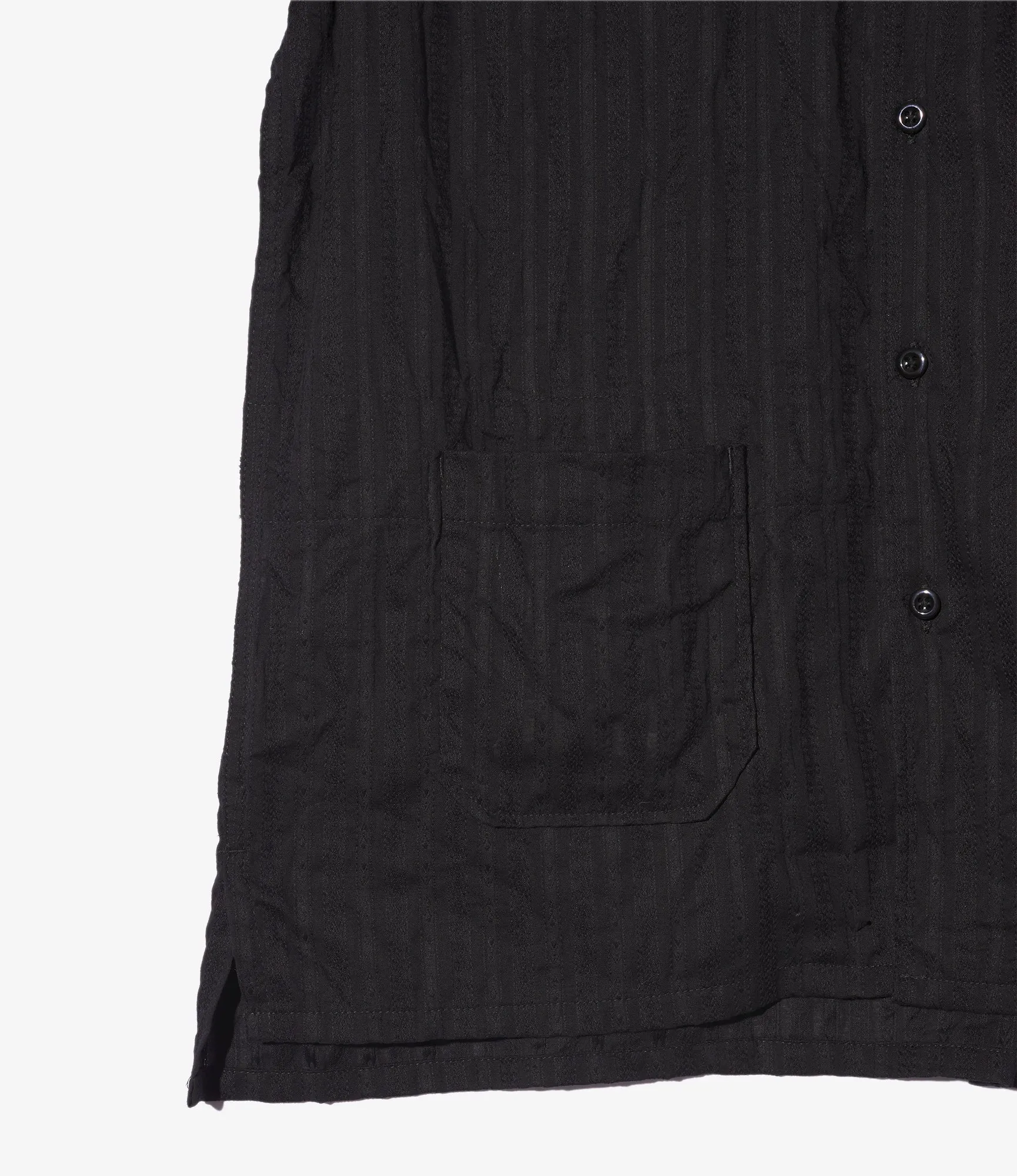 Camp Shirt – Black Stripe Jacquard Cotton Lace