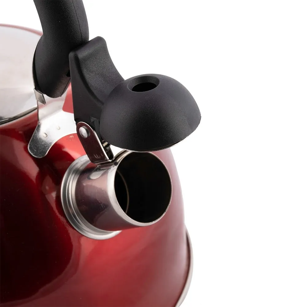 CAMPFIRE WHISTLING KETTLE STAINLESS STEEL 4L RED