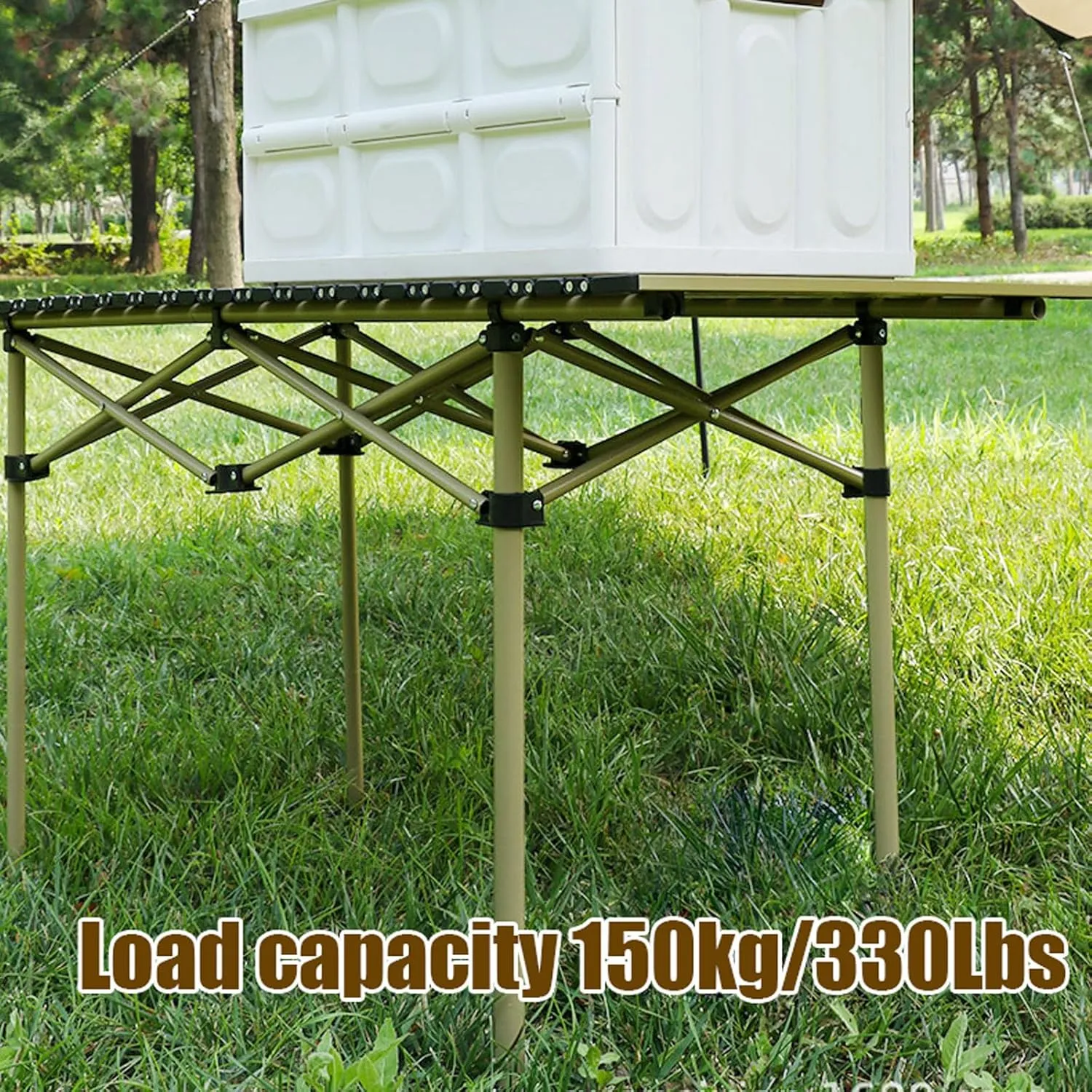 Camping air Set with Aluminum Roll-up Folding Table, Folding Lawn airs Portable Camp Table Lawn Foldable air with Storage Bags, for Outdoor Travel
