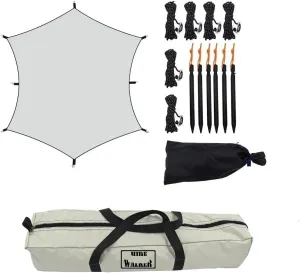 Camping Awning Canopy Tarp Durable Waterproof Lightweight for Outdoor Tent Shade Multi-Purpose Use(Kit B Without Pole)