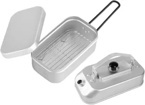 Camping Bento Box Camping Kettle Set Fast Heating Coffee Pot Camp Kettle for Campfire Mountaineering Hiking BBQ Backpacking