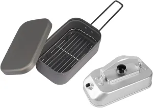 Camping Bento Box Camping Kettle Set Fast Heating Coffee Pot Camp Kettle for Campfire Mountaineering Hiking BBQ Backpacking