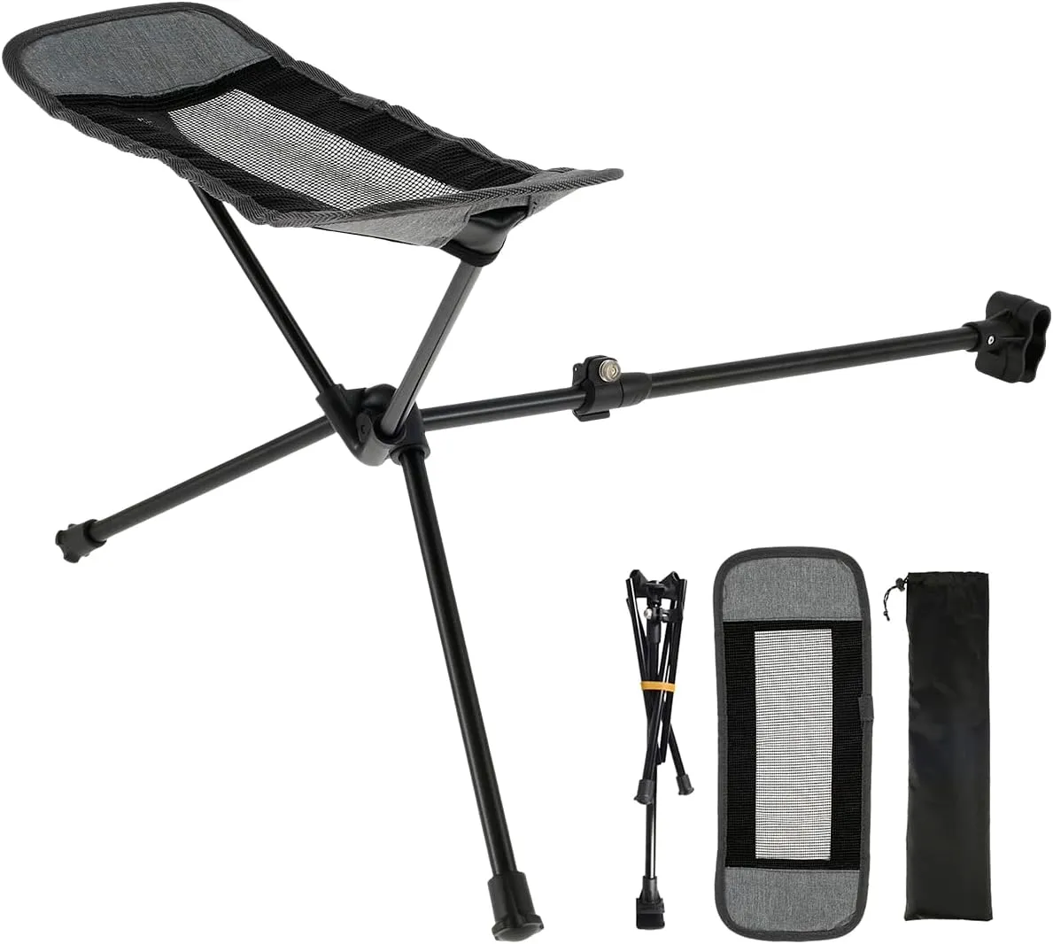 Camping Chair Foot Rest Foldable Camping Footrest Portable Camp Chair Footrest Retractable Camp Footrest Outdoor Hammock Chair Foot Rest for Reclining Swing Chair Moon Chair Beach(Grey)