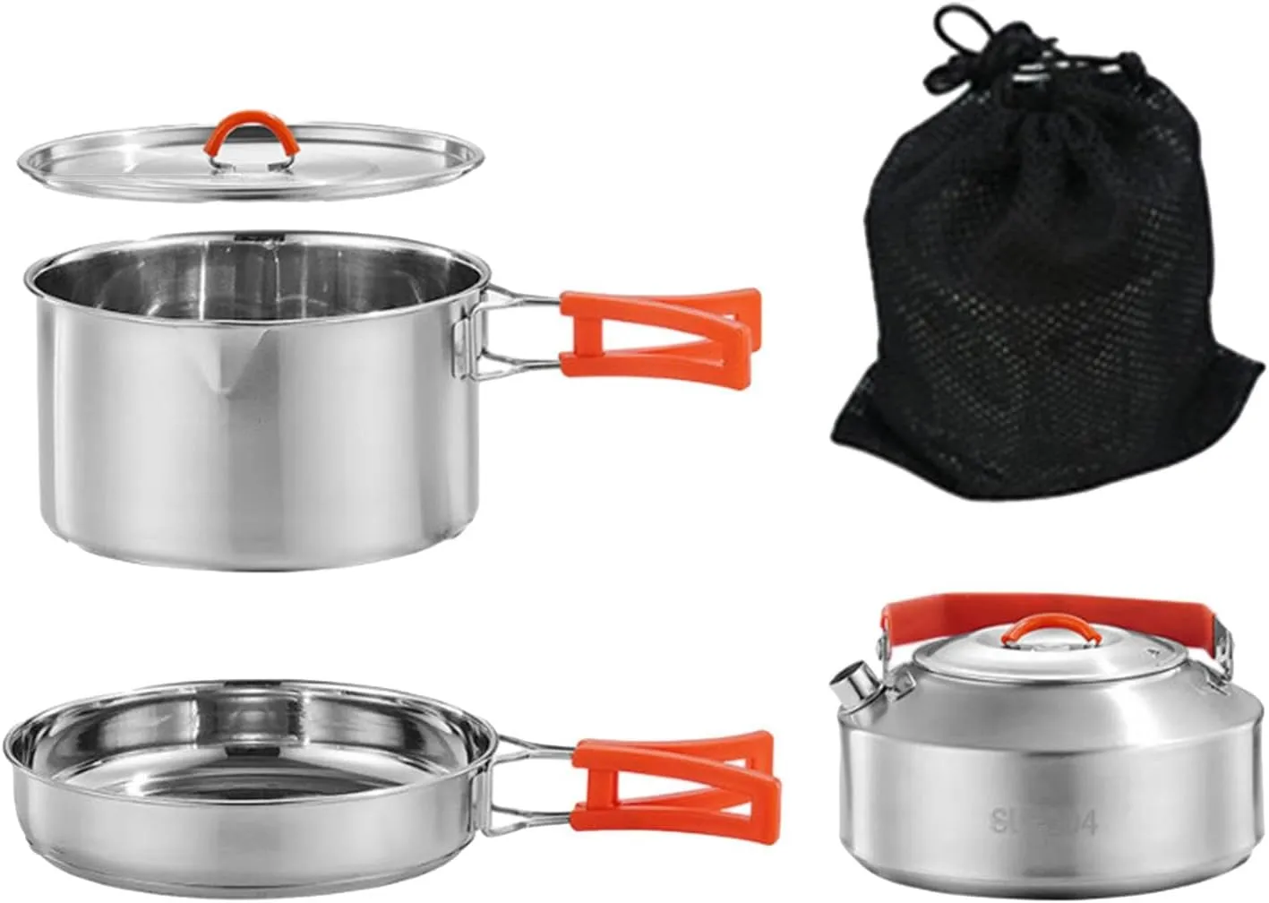 Camping Cookware Camping Cooking Set for Campfire Compact Camping Pot and Pan with Kettle for Outdoor Gear Equipment