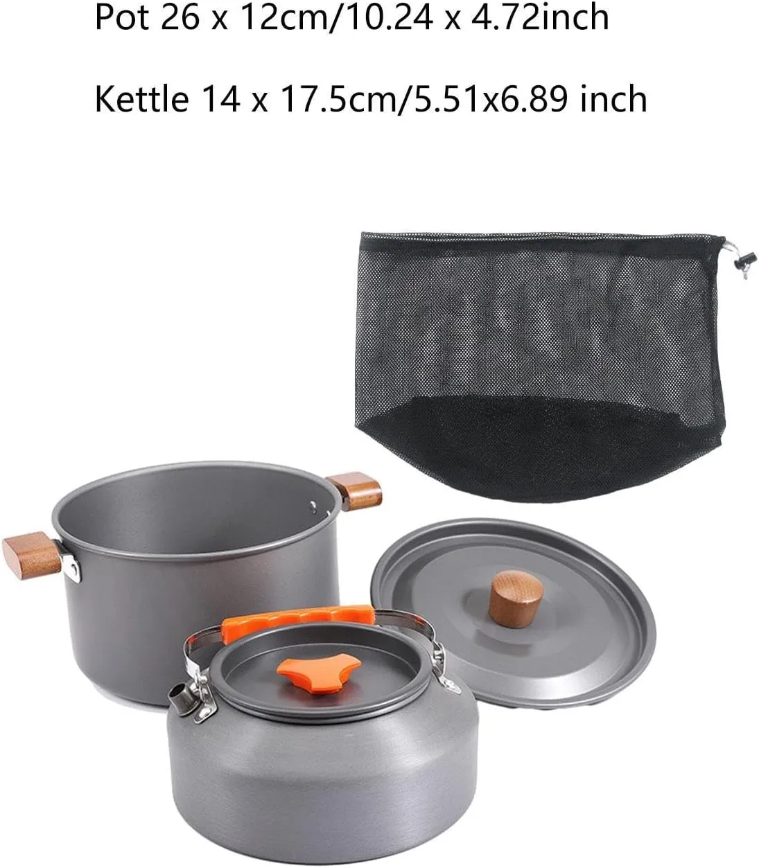 Camping Cookware Kit Cooking Gear Portable Accessories Coffee Maker Soup Pot for Traveling Outdoor Sports Camping Kitchen