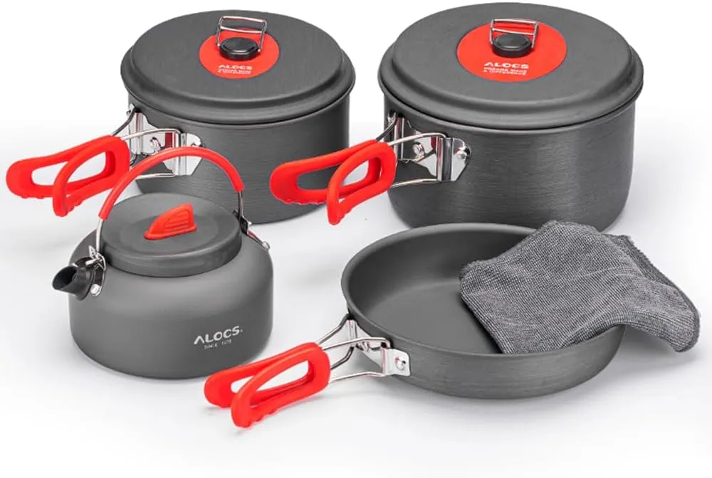 Camping Cookware Kit Outdoor Frying Pan Pot Set for Outdoor Camping Backpacking