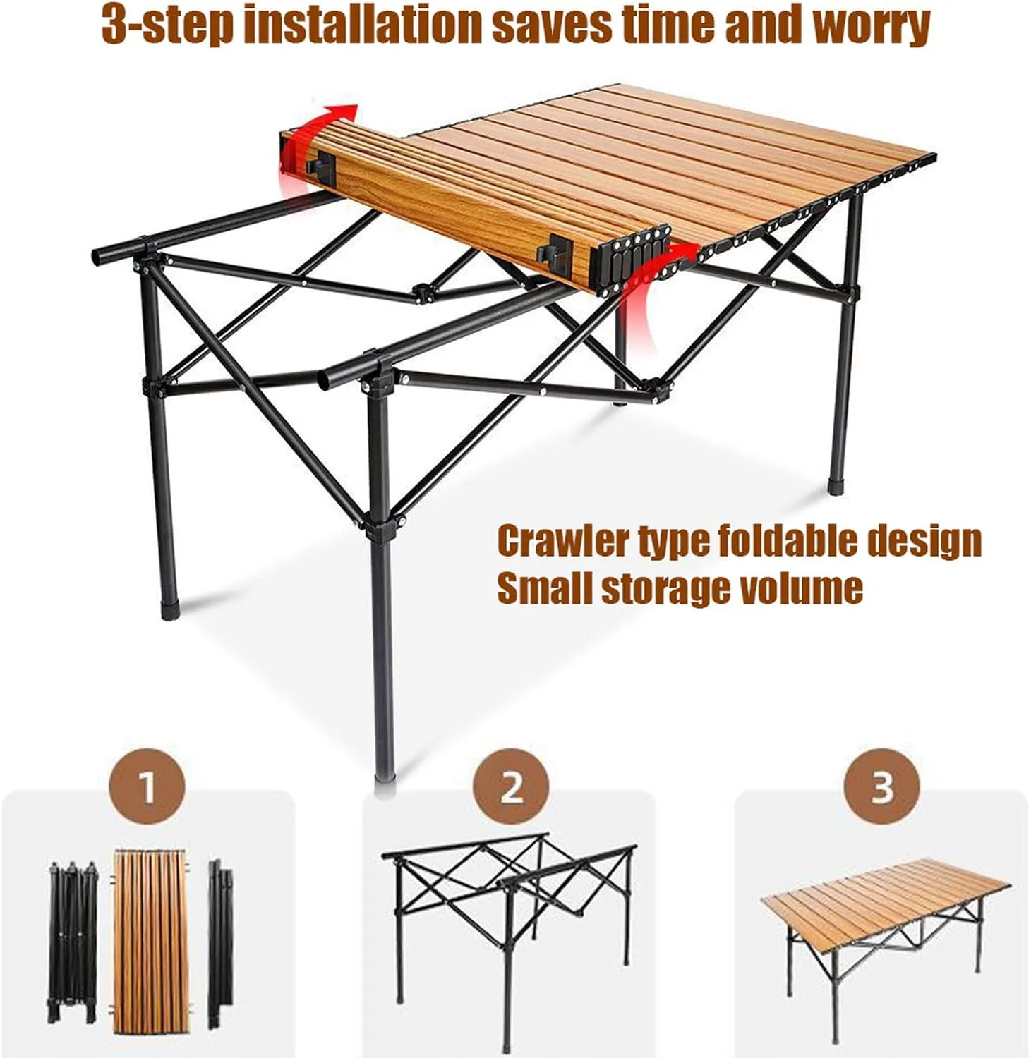 Camping Folding air and Table Set with Roll up Carbon Steel Folding Bea Picnic Tables Collapsible Backpack Lawn air for More People Party, BBQ