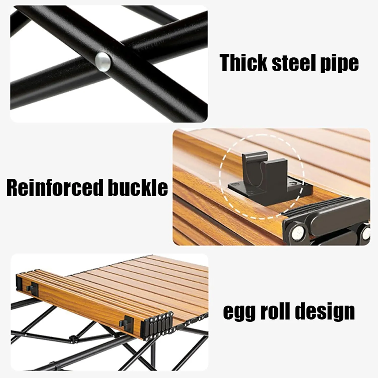 Camping Folding air and Table Set with Roll up Carbon Steel Folding Bea Picnic Tables Collapsible Backpack Lawn air for More People Party, BBQ