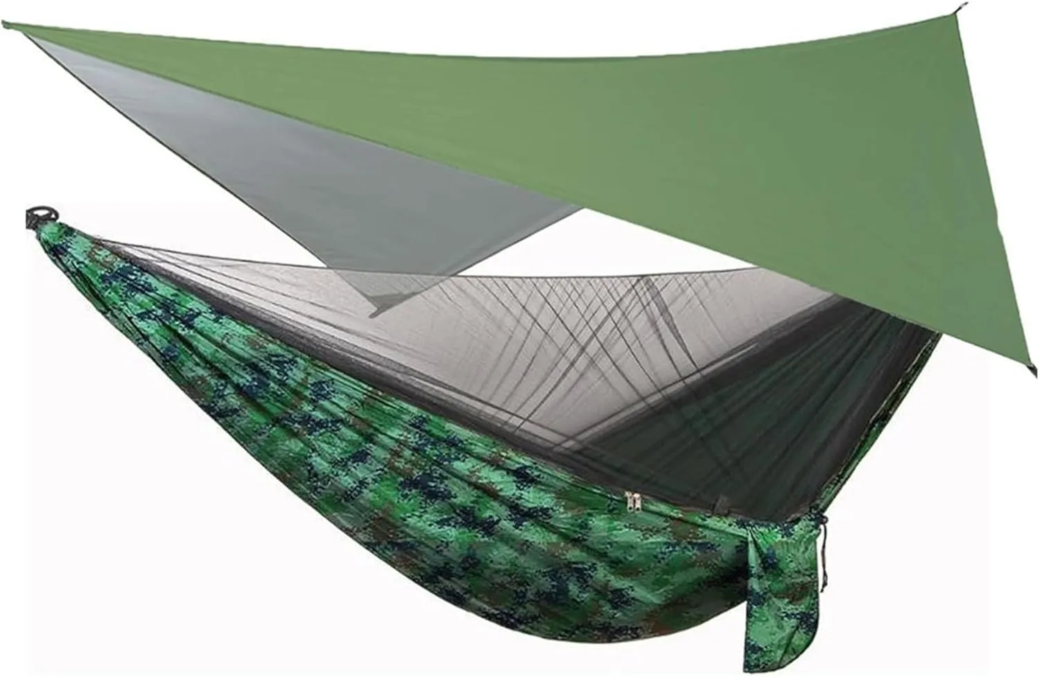 Camping Hammock Camping Hammock with Rain Fly Tarp and Mosquito Net Tent Tree Straps Portable Single Double Nylon Parachute Hammock for Travel