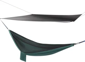 Camping Hammock, Hammocks with Net Tent and Rain Fly Tarp, Hold Up to 440bls, Hammock Tent for Outdoor Hiking Backpacking Survival Travel, 9.5 L*4.5ft W (Black, Blackish Green)