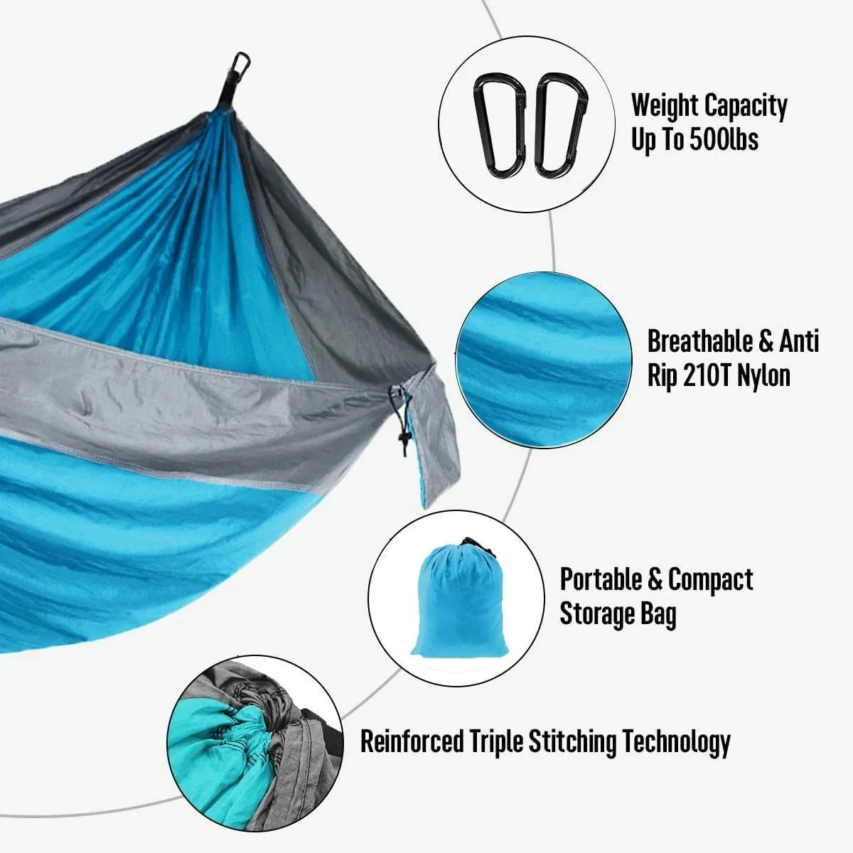 Camping Hammock Lightweight Parachute Hammock Strap for Indoor Outdoor Adventure Beach Travel Hiking