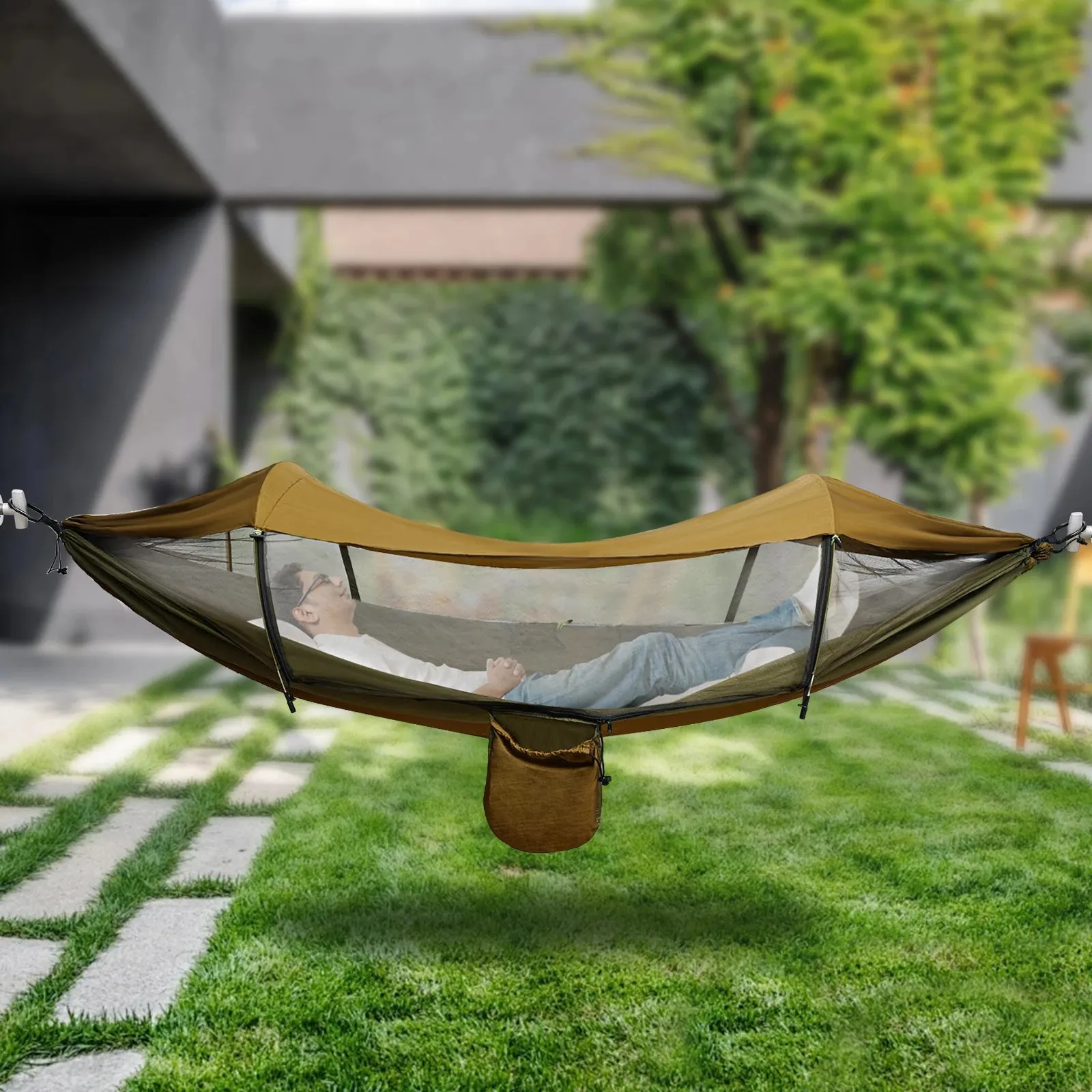 Camping Hammock, Portable Camping Hammock, Anti-mosquito and Anti-Sun Camping Hammock