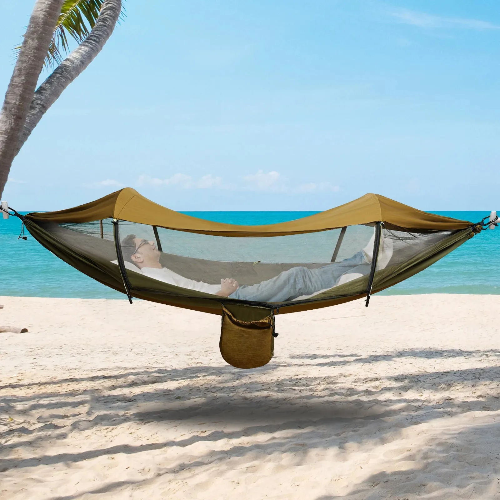 Camping Hammock, Portable Camping Hammock, Anti-mosquito and Anti-Sun Camping Hammock