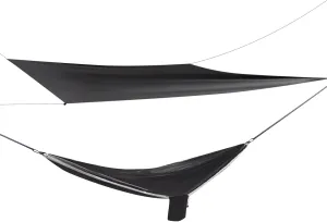 Camping Hammock, Portable Hammock with Net Tent and Rain Fly Tarp, 440.9 lbs Load-Bearing Capacity, for Indoor Outdoor Hiking Survival Travel (Black/Grey)