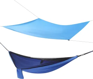 Camping Hammock, Portable Hammock with Net Tent and Rain Fly Tarp, 440.9 lbs Load-Bearing Capacity, for Indoor Outdoor Hiking Survival Travel (Blue)