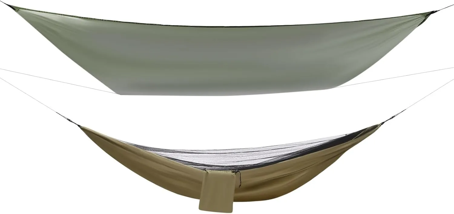 Camping Hammock, Portable Hammocks with Mosquito Net Tent and Rain Fly Tarp, Hammock for Backpacking and Travel
