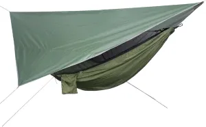 Camping Hammock Portable with Net Tent Tarp, Lightweight Rain Tarp Awning Nylon Hammock for Garden Outdoor Activities Patio, Green and Green
