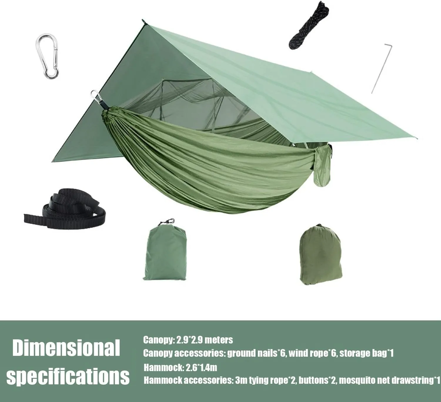 Camping Hammock Set Portable Single Hammock,Camping Hammock with Mosquito Net, Parachute Cloth Hammock for Camping, Backpacking Hikes, Outdoor Backyard (Color : D)