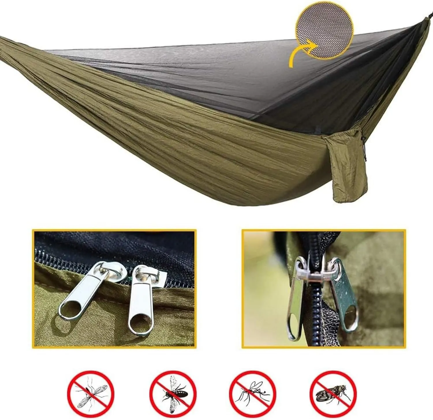 Camping Hammock Set Portable Single Hammock,Camping Hammock with Mosquito Net, Parachute Cloth Hammock for Camping, Backpacking Hikes, Outdoor Backyard (Color : D)