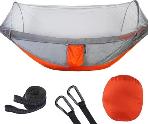 Camping Hammock with Mosquito Net, Portable Hammock Single & Double with Tree Straps, for Backpacking Hiking Travel Outdoor
