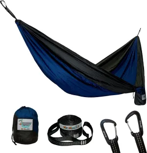 Camping Hammocks | Single Double and Bunk Bed Backpacking Hammock | Featherlite Outdoorsman Survival | hammok hamick hamock | (Midnight Rider, Single)
