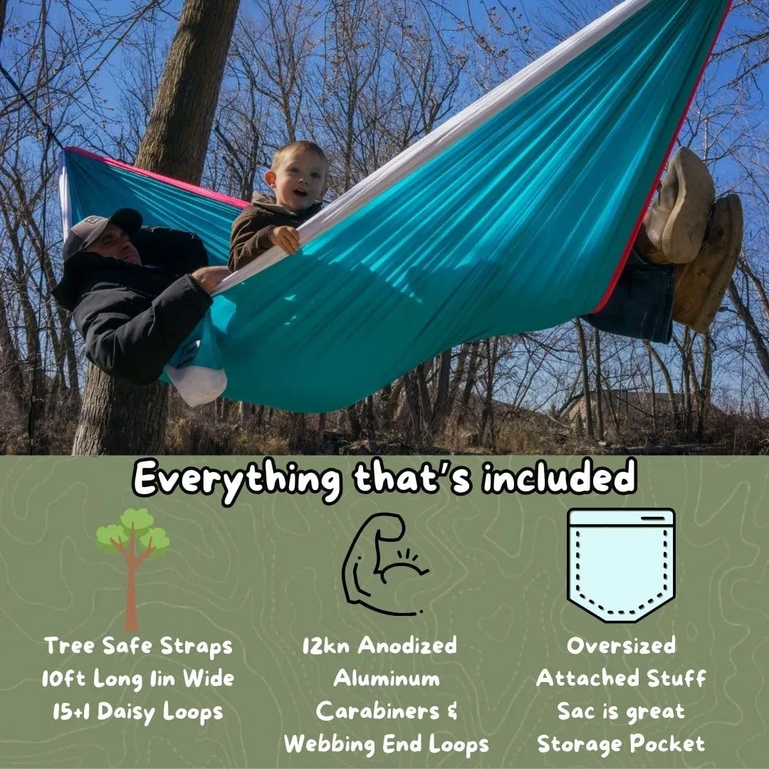 Camping Hammocks | Single Double and Bunk Bed Backpacking Hammock | Featherlite Outdoorsman Survival | hammok hamick hamock | (Wild Turkey, Single)