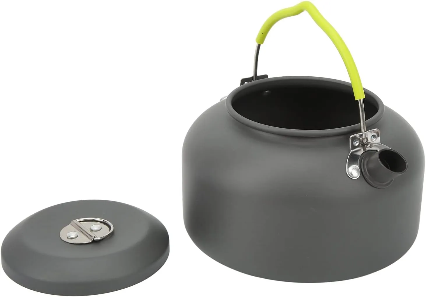 Camping Kettle, 1.3L Camping Kettle Aluminum Alloy Anodizing High Temperature Resistant Heat Insulation Outdoor Tea Coffee Pot Compact Lightweight Coffee Pot