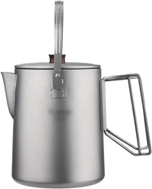 Camping Kettle 1.5L Titanium Camping Kettle Camp Tea Coffee Pot Large Outdoor Hiking Kettle Pot Portable Outdoor Kettle Camping Kettle Camp Tea offee Pot
