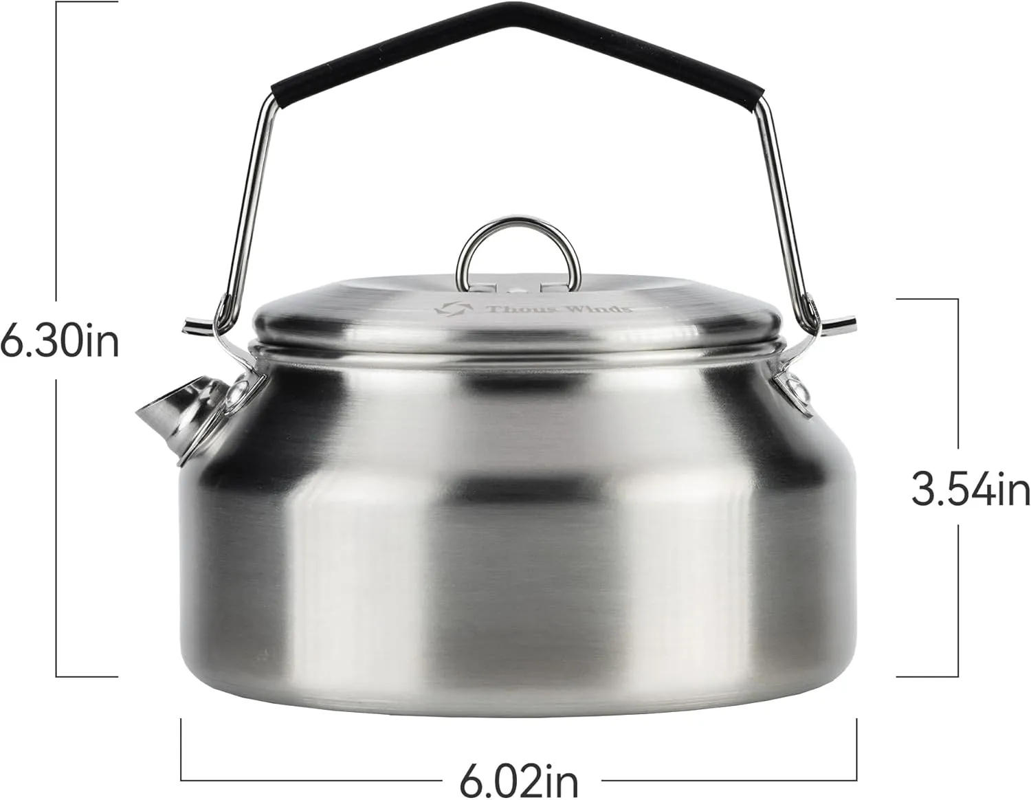 Camping Kettle 1Liter, Camp Tea Coffee Pot Stainless Steel Outdoor Hiking Kettle Pot Lightweight Durable Camping Tea Kettle
