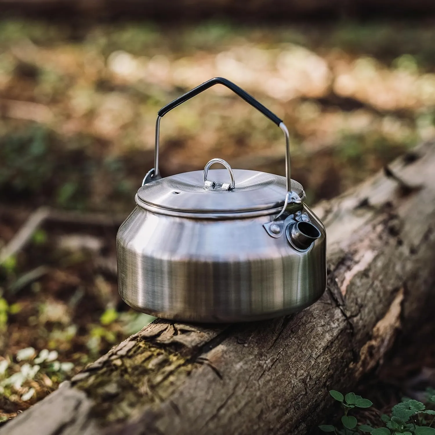 Camping Kettle 1Liter, Camp Tea Coffee Pot Stainless Steel Outdoor Hiking Kettle Pot Lightweight Durable Camping Tea Kettle