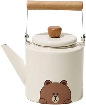 Camping Kettle Camping Kettle, Ultralight Portable Teapot, Outdoor Traveling Campfire Stovetop Fast Brew Kettle, Big Capacity Pot Camping Kettle Camp Tea offee Pot (Color : Brown)