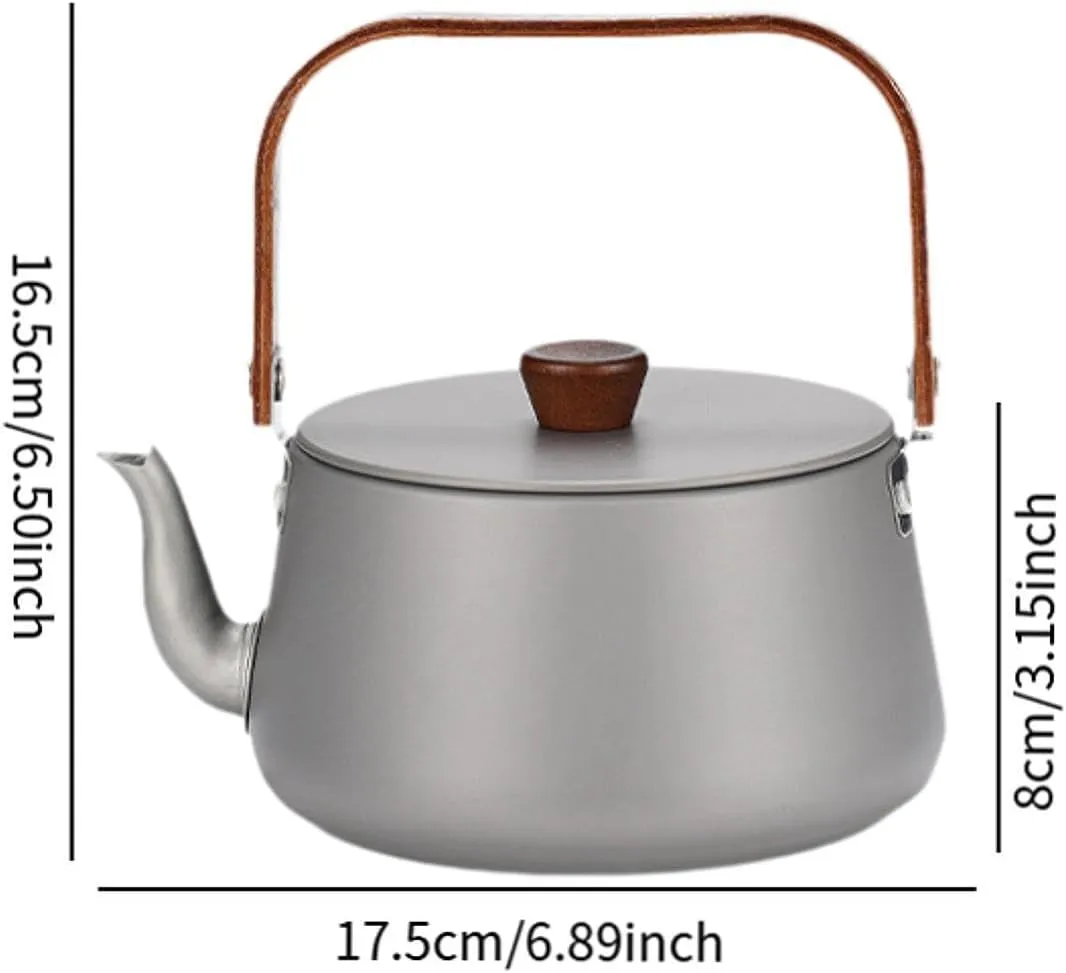 Camping Kettle Coffee Tea Pot 1.1L Portable with Lid Campfire Water Kettle Outdoor Water Pot for Picnic Climbing Backpacking