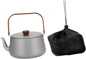 Camping Kettle Coffee Tea Pot 1.1L Portable with Lid Campfire Water Kettle Outdoor Water Pot for Picnic Climbing Backpacking