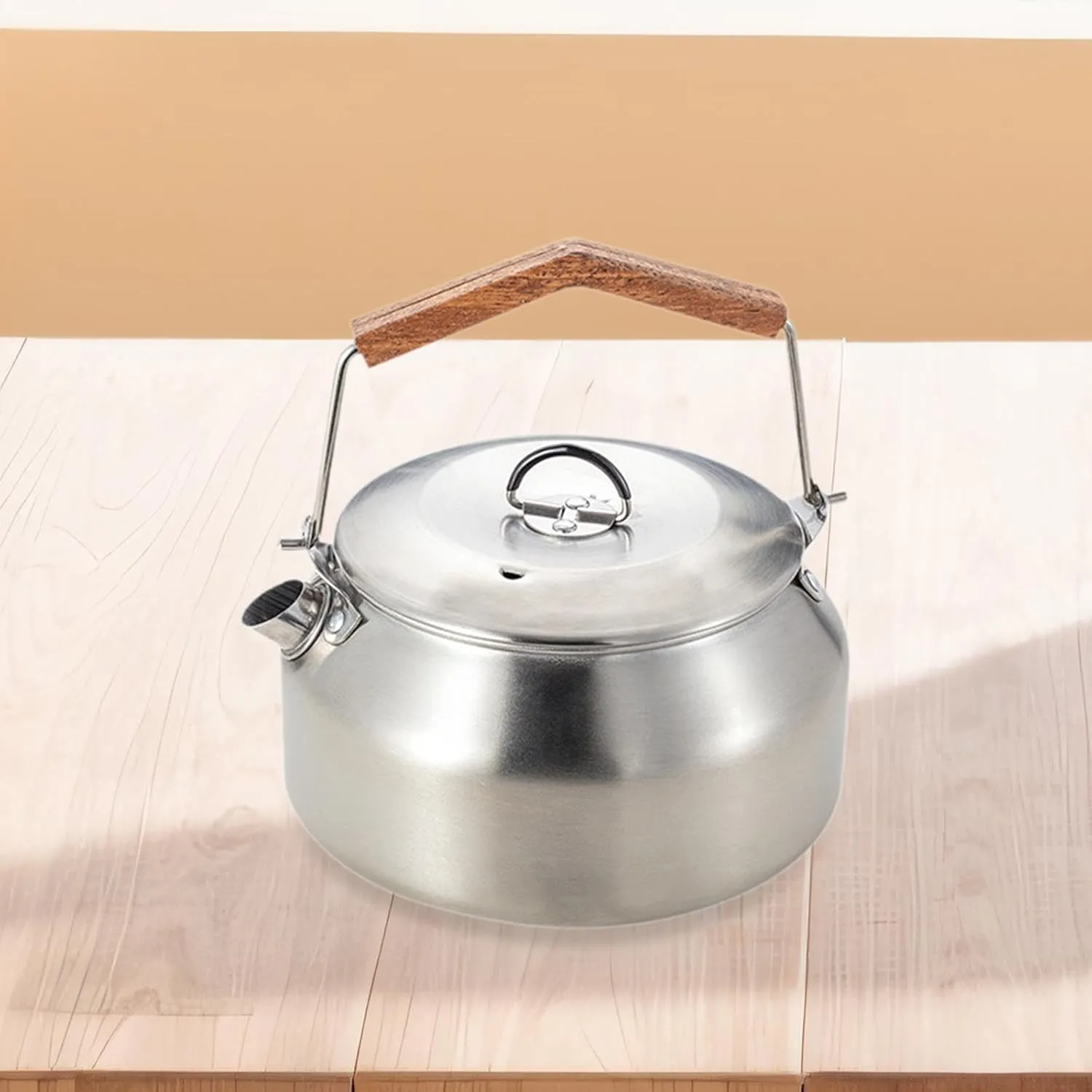 Camping Kettle, Cookware, 1L Water Coffee Pot, Picnic Teapot for Outdoor, Travel Backpacking,Boiling Water Over Fire,Climbing