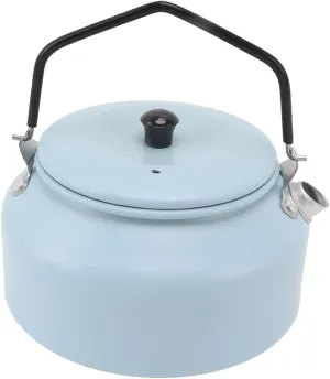 Camping Kettle, Ergonomic Handle 0.9L Capacity Lightweight Picnic Teapot Aluminium Alloy with Storage Bag for Fishing for Camping for Hiking (Sky Blue)