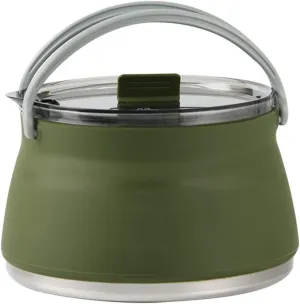 Camping Kettle Outdoor Boiling Kettle Portable Collapsible Camping Kettle Multi-functional Picnic Tea Kettle Camping Kettle Camp Tea offee Pot (Color : Dark Green)