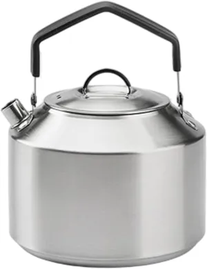 Camping Kettle Outdoor Water Pot Compact Easy to Clean Water Kettle Coffee Tea Pot for Outdoor Sports Boiling Water over Fire, Silver 1.5L