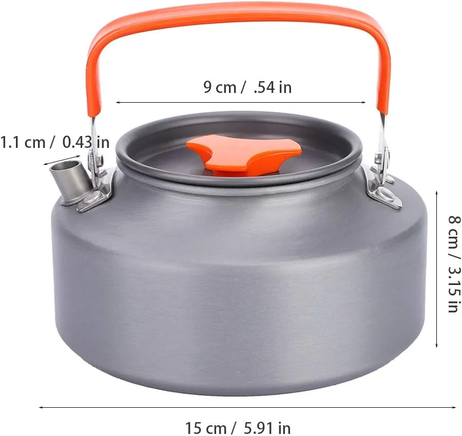 Camping Kettle, Portable 1.1l Aluminum Camping Coffee Pot Kettle Teapot Camping Tea Kettle Teapot for Camping Hiking Kitchen